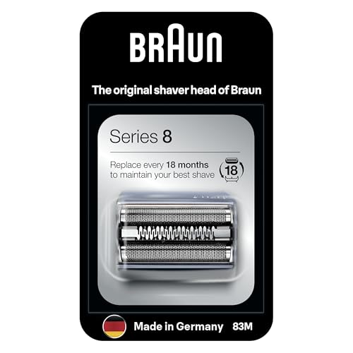 Braun Series 8 83M Electric Shaver Head - Silver - Compatible with Series 8