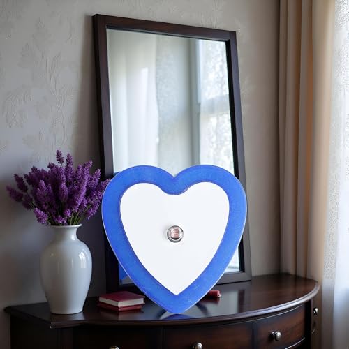 Image of Blue Plug-in Auto Sensor Control LED Night Light Lamp Bedroom Hallway Heart Shaped Night Lights(0.5W)