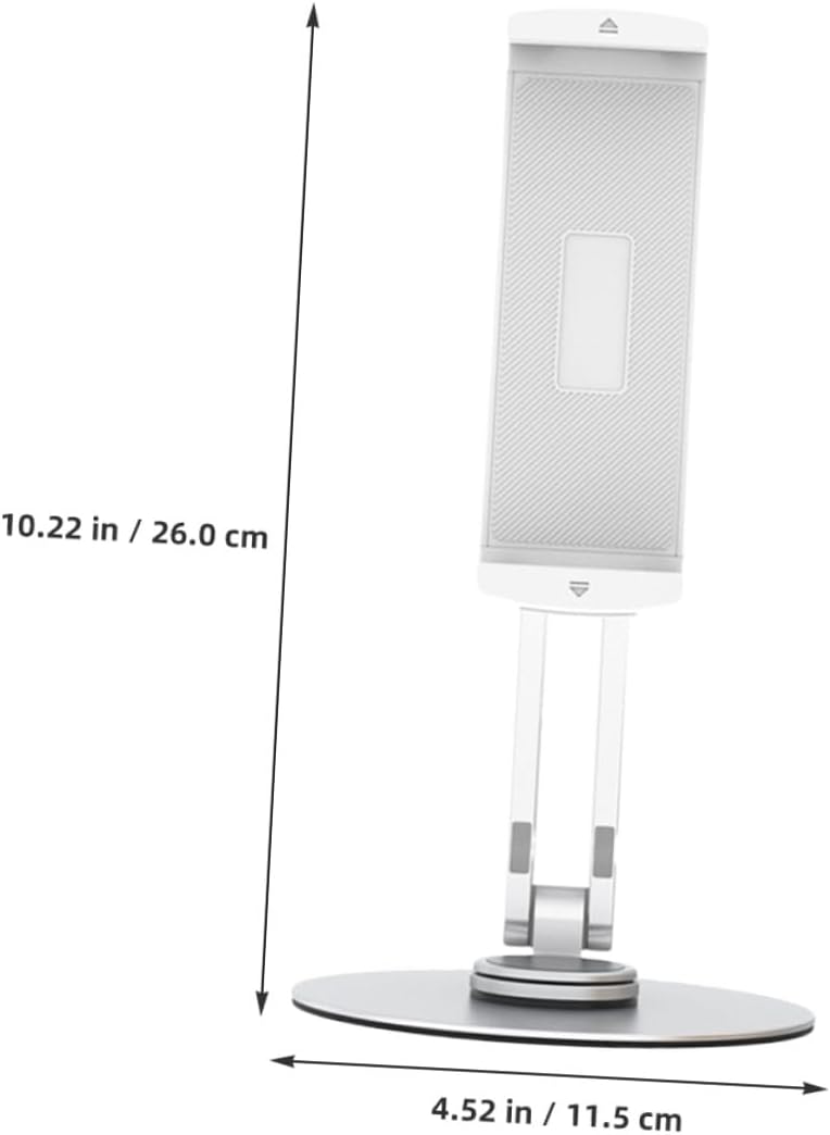 Adjustable Aluminum Alloy Tablet Stand with 3-Directional Rotation, Foldable Portable Desktop Holder for Home and Office, Silver Compact Multi-use Tablet Mount for Desk