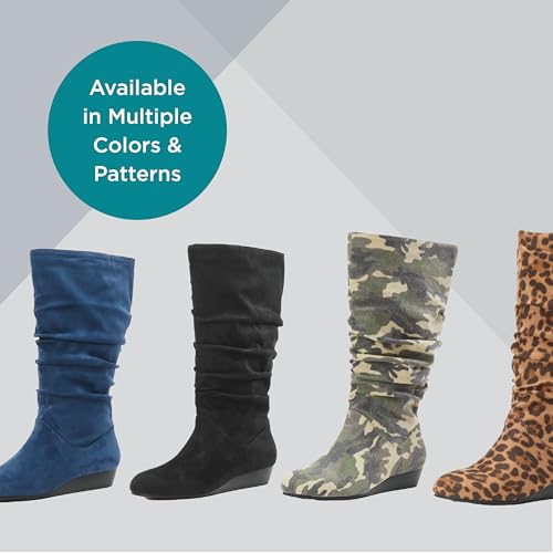 Masseys Women's Khloe Slouchy Mid Calf Wedge Boot4