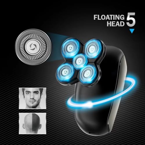 Image of WMARK NG-7983 Men's Head Shaver for Bald Men 5 in 1 LED Electric Cordless Razors Shaving USB Rechargeable Wet Dry Grooming Kit Nose Hair Trimmer IPX7-Waterproof runtime 70 mins, Model 31