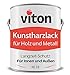 Produktbild VITON Kunstharzlack in Creme - 0,7 Kg Alkydharzlack für Holz und Metall - 3in1 inkl. Grundierung - Dauerhafter Schutz & Widerstandsfähig - KE 31 - RAL 9001 Cremeweiss
