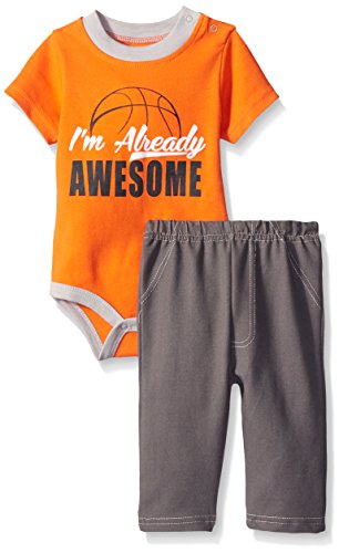 BON BEBE Baby Boys' 2 Piece Knit Denim Pant Set with Bodysuit