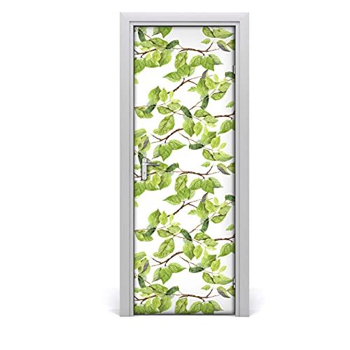 Vinilo para puerta de hojas de abedul autoadhesivo e impermeable de 77x200 cm 2