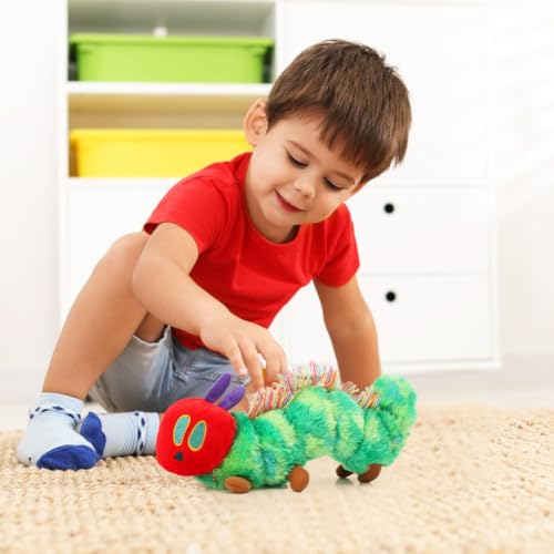 Umllpet Raupe Nimmersatt Kuscheltier, 25cm Kleine Raupe Weiche Plüschtier Baby Stofftier Spielzeug Geburtstag Geschenk für Kinder