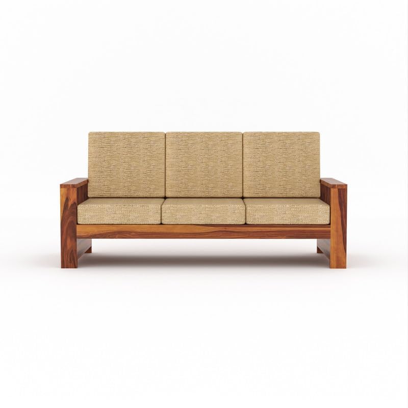 Image of Sheesham Solid Wood 7 Seater Sofa Set for Living Room(7 Seater) (Provencial Teak)