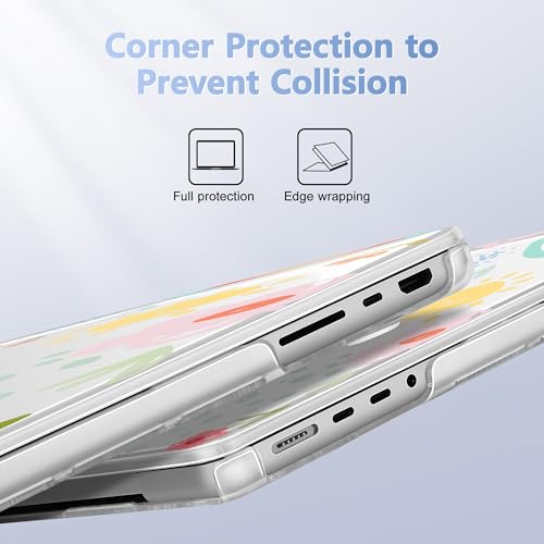 May Chen for MacBook Pro 16 inch Case M1 M2 M3 M4 M5 Pro/Max with Liquid Retina XDR, Release 2021-2025 2026 A3429 A3428, Anti-Drop Plastic Hard Shell with Keyboard Cover, Rainbows Flowers by May Chen - Used condition - Image 3