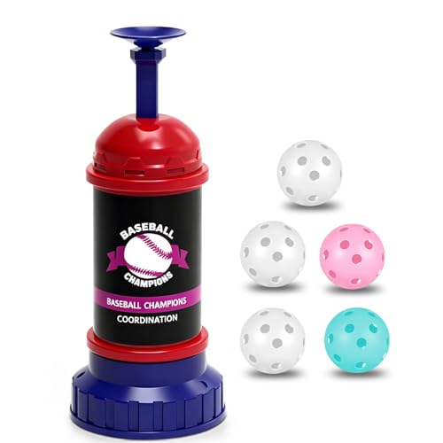 Tulywood Baseball Training Tee Ball Popper Pop Up Baseball Trainer Hitting Tee for Perfect Swings Batting Machine for Practicing Hitting (Without a Pitcher)