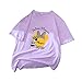 Produktbild NOBRAND Sommer-T-Shirt für Damen, kurzärmlig, lustig, koreanisch, locker, halblanger Ärmel, Trend für Studenten Gr. X-Large, violett