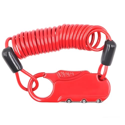 Candado de Combinación Resettable para Bicicleta, Rojo