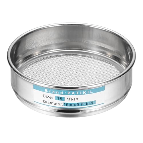 PATIKIL Lab Sieve 18 Mesh 1mm 5.9"/15cm Diameter Sifting Screen