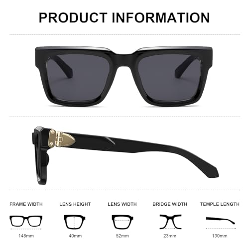 Image of STGATN Square Oversized Sunglasses for Men Fashion Thick Rectangle Sun Glasses UV Protection Shades Designer Style ST3490