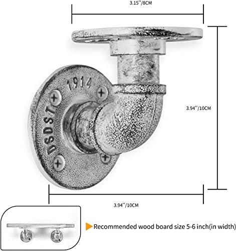 1/2" Industrial Pipe Shelf Bracket, Wall Mounted Floating Shelf Bracket, Heavy Duty