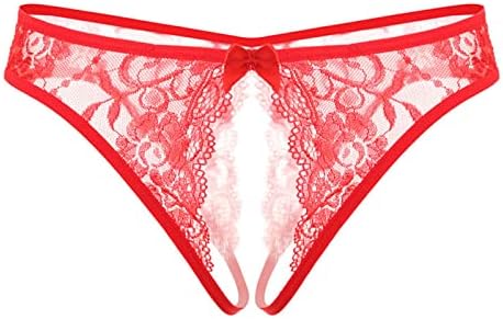 Rmbaby Panties for Women Thongs G Strings Sexy Panties Underwear Lace Erotic Transparent Thong T Pants Lace Bikini, A-05 Red, One Size
