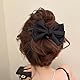 Inateannal Seidensatin Schleife Haarspange Schwarz Seidenband Schleife Clips Französisch Twist Banane Clip Barrettes Seide Bowknot Haarspangen Banane Haar Kralle Clip Twist Haar Styling Clip Barrettes