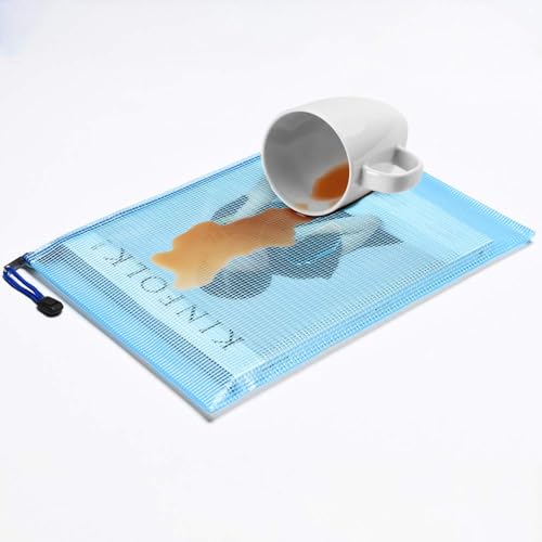 Qualsen 24pcs Mesh Zipper Pouch, Waterproof Mesh Zipper Pouch Bags, A5 Multicolor Plastic Organization Bags for Travel Storage, Office Appliances and Home Organization