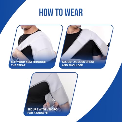 Image of Leeford Shoulder Support Belt for Pain Relief | Shoulder Belt with Neoprene Material | Rotator Cuff Brace for Men and Women | Right and Left Shoulder Support for Recovery