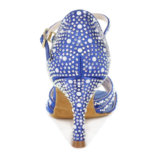 Image of Latinsoul Y205-34 Women's Crystal Embellished Latin Dance High Heel Shoes - Stylish Design Adjustable Ankle Strap Dance Shoes