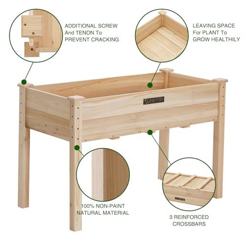 Wooden-Raised-Garden-Bed-45L-X-23W-X-30H-Garden-Planter-with-Legs-for-Vegetable-Flower-Herb-Elevated-Wood-Planter-Box-StandPerfect-for-Outdoor-Backyard-Patio-Gardening-Balcony Wooden Raised Garden Bed 45L X 23W X 30H Garden Planter with Legs for Vegetable Flower Herb Elevated Wood Planter Box StandPerfect for Outdoor Backyard Patio Gardening Balcony