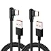 2Pack USB C Charger Cable, 2M 120w 6A Right Angle USB A to USB C Cable Fast Charging Nylon Braided Type C Phone Charger Lead Compatible with iPhone 17/16/15 Pro Max Galaxy Huawei Sony Xperia Xiaomi LG