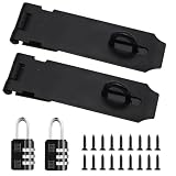 Tanbupu 2Pcs Door Locks Hasp Latch,5 Inch 304 Stainless Steel Safety Packlock Clasp Hasp Lock Latch,Hinge Lock...