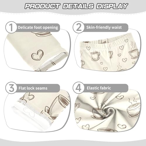 Girls' Leggings Coffee Cups Hearts Kids Yoga Tights Pants 1 Pack 208606983