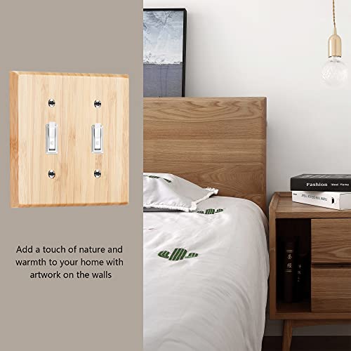 Suluor 02 Raw Wood Light Switch Cover Decorative Duplex Toggle 4.5 Inch X 4.5 Inch Bamboo Wall Plate Quality Light Switch Plate Cover thumb #5