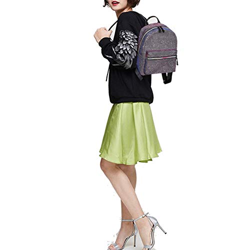 Mochila feminina Maserfaliw, mochila brilhante, mini mochila feminina de couro sintético moderna com