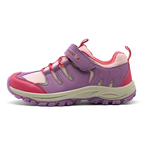 Nortiv 8 Boys Girls Hiking Shoes Non Slip Outdoor Trekking Trails Walking Sneakers Purple Pink Size 1 Little Kid Snhs222K #TOP3