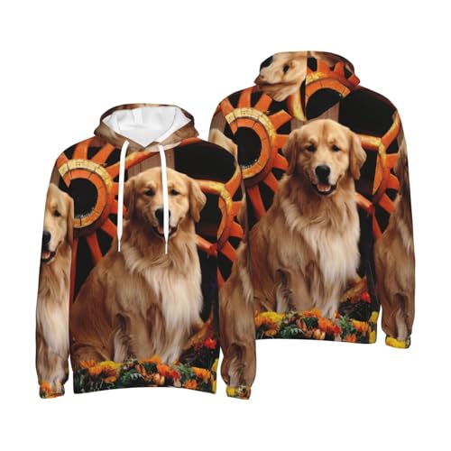 Pull à capuche Golden Retriever vêtement homme pour week-end et détente