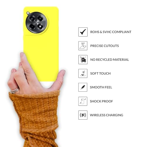 Image of SPRIG Compatible with Oneplus 12R Premium SilkTone Back Cover Drop Tested Shock Proof Mobile Case for Men, Women, Boys and Girls with Camera Protection (Shining Yellow)