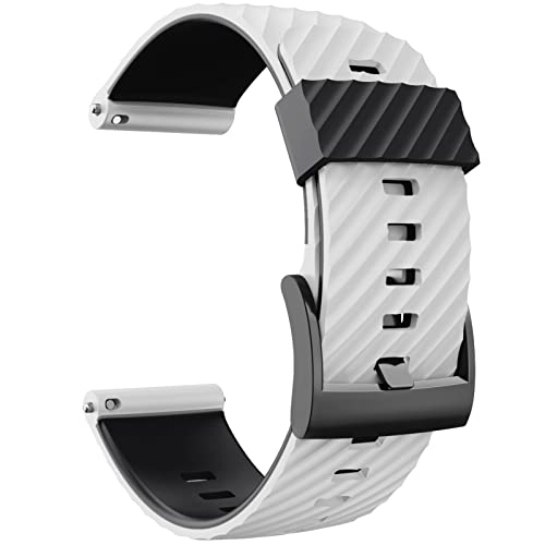 AHGDDA 24mm Silicone Straps Replacement WatchBand for Suunto 7 D5 Bracelet Suunto 9 Spartan Sport Wrist HR Baro Smart Watch Wristband (Color : White Black, Size : for suunto 9 baro)