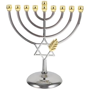 BESPORTBLE Hanukkah Menorah Chanukka 9 Zweig Kerzenhalter Jüdischer Kerzenständer Dekorativer Kerzenhalter Metallkandelaber Tischdekoration Für Hochzeitstischdekoration