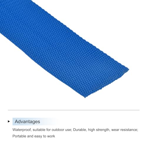 Image of MECCANIXITY Lightweight Polypropylene Webbing Strap 2 inch 10 Yard Backpack Strapping Band Blue for Outdoor Luggage Cargo Straps