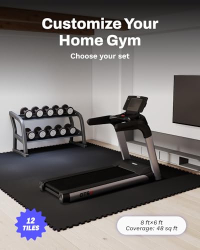 AIRHOP 0.79" Thick Gym Flooring for Home Gym, 48 Sq Ft Rubber Top Gym Mat - image 4