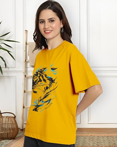 Image of AUSK Oversized T-Shirts || Printed Half Sleeve Tshirt for Womens