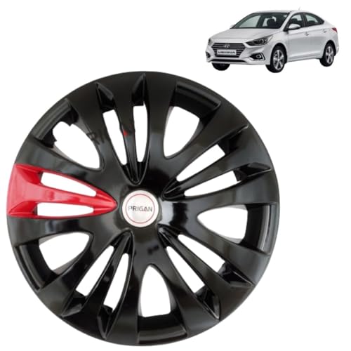 Image of PRIGAN Verna Black Red Wheel Cover 14 inch for Verna (Set of 4 Pcs) (Press Fitting) Model- Ertiga T1 B,Red