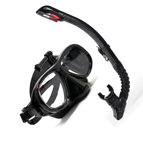 Vikye Set de Máscara de Snorkel, Máscara de Buceo sin Marco con Snorkel Superior Plegable y Montura para Cámara de Acción para Viajes Subacuáticos miniatura 3