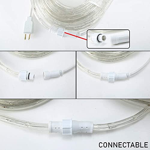image for DINGFU 50ft 360 LED Waterproof Rope Lights,110V Connectable Indoor Out
