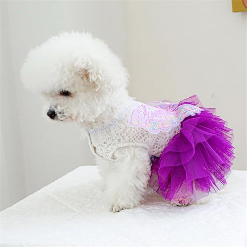 Disfraz vintage para perro vestido de tul azul tamaño S miniatura 7