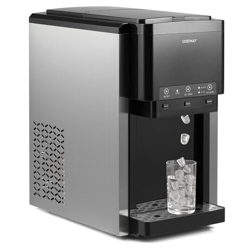 COSTWAY 3 in 1 Wasserspender mit Eiswürfelmaschine, Eiswürfelbereiter mit zerstoßenem EIS, 12 Eiswürfel in 9 Min, Eisbereiter 20 kg/Tag für Zuhause, Küche & Büro COSTWAY 3 in 1 Wasserspender mit Eiswürfelmaschine, Eiswürfelbereiter mit zerstoßenem EIS, 12 Eiswürfel in 9 Min, Eisbereiter 20 kg/Tag für Zuhause, Küche & Büro