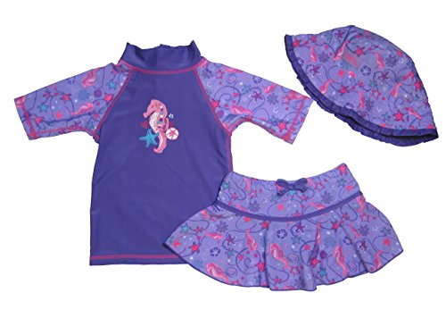 UV SKINZ Girl's UPF 50+ Sun Protection 3 Piece Swim Set