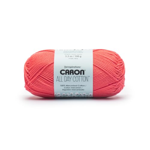 Image of Caron All Day Cotton Yarn for Crocheting, Watermelon, 3-Pack
