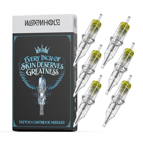 Image of Wormhole Tattoo Cartridge Needles 20PCS Disposable # 10 Round Shader Tattoo Needle Compatible with Standard Tattoo Gun Suitable for Beginners Practicing Shading and Small-area Coloring (1005RS)