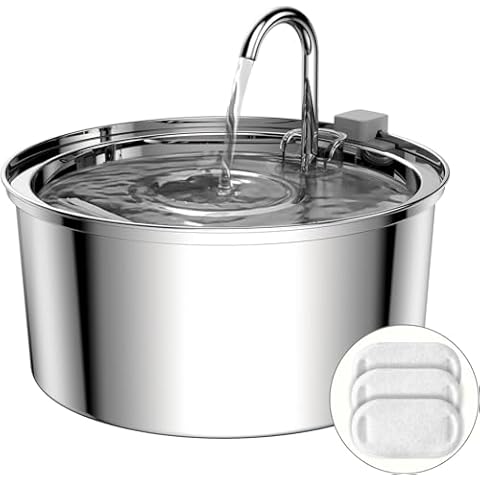 TOMXCUTE 3.2L Stainless Steel Cat Fountain Cover