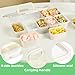 KOMABLEN Snackbox mit 8 Fächern, Snackteller aus PP Spülmaschinenfest, Snackschale mit Deckel und Griff, Tragbar Snackbox Organizer für Süßigkeiten Obst Keksen Dessert Gemüse Nüsse