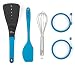 #1 Premium 5-Piece Baking Set | 1 Spatula, 1 Turner, 1 Whisk & 2 Pancake Rings | Perfect Pancakes, Eggs & More | Blue Bakeware Essentials for Every Kitchen | Nonstick, Nontoxic & Dishwasher Safe