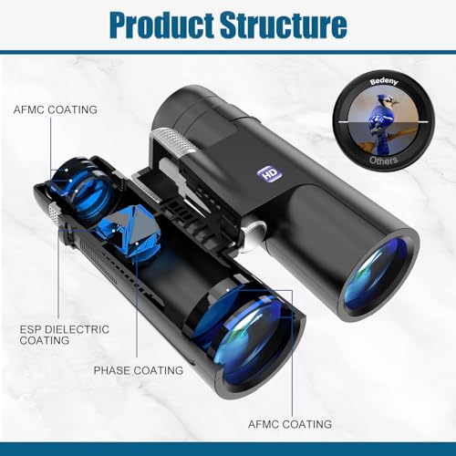 18X50 High Powered Binoculars for Adults with Upgraded Phone Adapter, Tripod and Tripod Adapter,Waterproof Compact Binoculars with Low Light Vision for Bird Watching,Travel,Sightseeing by Bedeny - Image 2