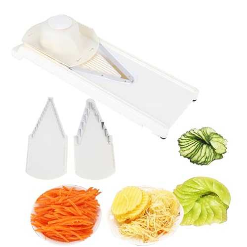 ZAWELIYO Rallador Multifuncional en Forma de V para el Hogar, Cortador de Verduras, Marco Grande y Resistente con Acero Inoxidable para Cortar Frutas y Verduras