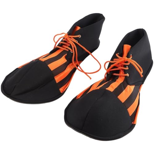 Luxylei Zapatos De Payaso, Accesorios para Disfraz De Payaso, Zapatos Grandes De Payaso Naranja Y con Luz Negra para Fiesta De Halloween, Accesorios para Disfrazarse De Payaso.